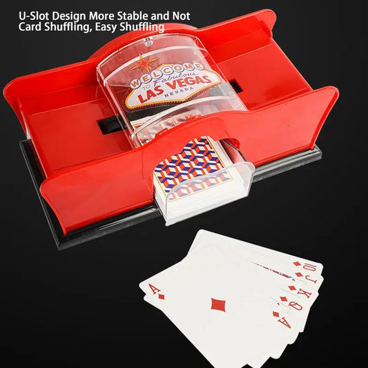 HOT Manual Card Shuffler Poker Shuffle Machine for Cards 2 Decks of Card Holder Easy Hand Cranked System Casino Card Shuffler