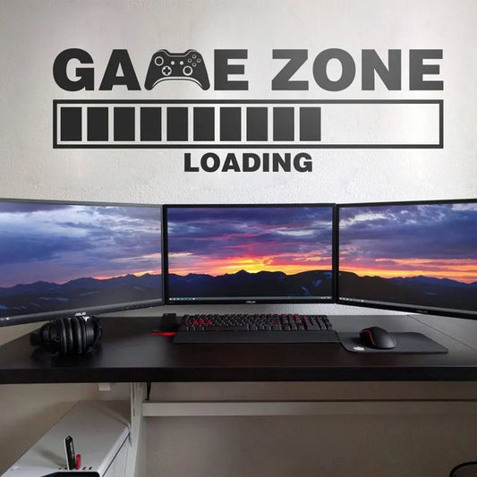 Game Zone Loading Controller Wall Sticker Kids Children Room Home Decor Gaming Room Wall Decals Bedroom Decoration