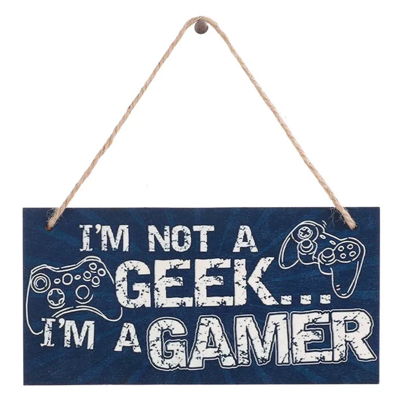 1PC Novelty Gaming Room Sign Wood Plaque "Do Not Disturb""I'M Gamer" Hanging Pendant Game Ornaments Door Wall Decor Funny Gifts
