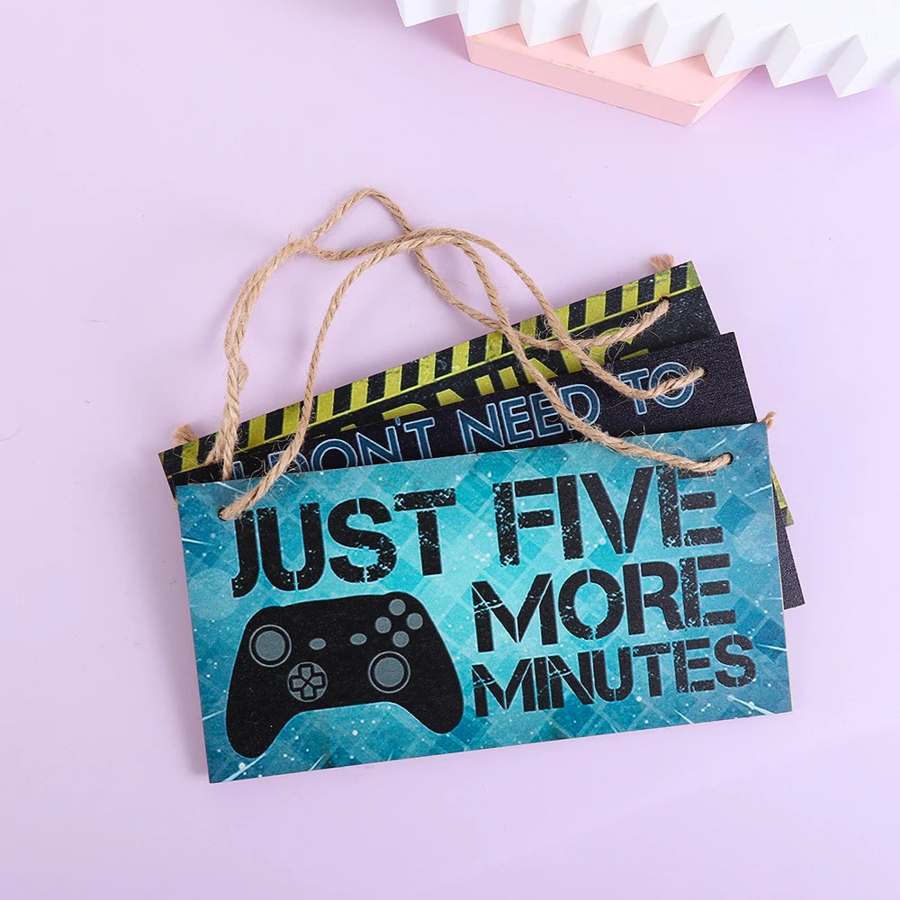 1PC Novelty Gaming Room Sign Wood Plaque "Do Not Disturb""I'M Gamer" Hanging Pendant Game Ornaments Door Wall Decor Funny Gifts