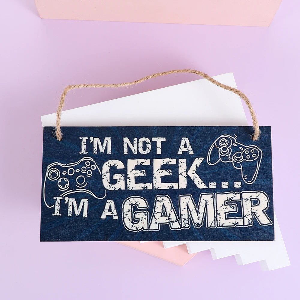 1PC Novelty Gaming Room Sign Wood Plaque "Do Not Disturb""I'M Gamer" Hanging Pendant Game Ornaments Door Wall Decor Funny Gifts