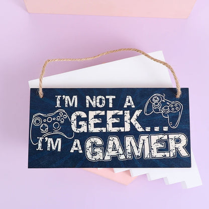 1PC Novelty Gaming Room Sign Wood Plaque "Do Not Disturb""I'M Gamer" Hanging Pendant Game Ornaments Door Wall Decor Funny Gifts