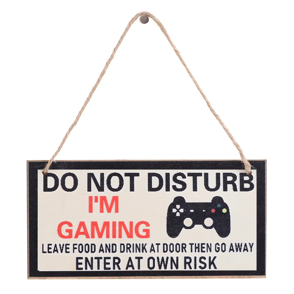 1PC Novelty Gaming Room Sign Wood Plaque "Do Not Disturb""I'M Gamer" Hanging Pendant Game Ornaments Door Wall Decor Funny Gifts