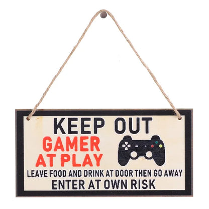 1PC Novelty Gaming Room Sign Wood Plaque "Do Not Disturb""I'M Gamer" Hanging Pendant Game Ornaments Door Wall Decor Funny Gifts
