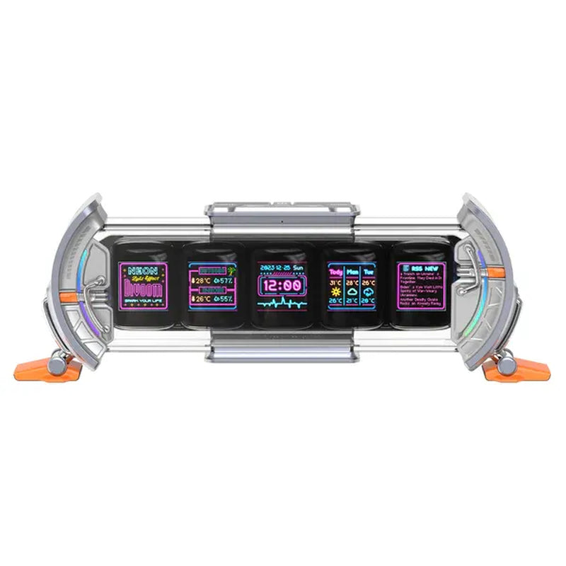 Times Gate Gaming Room Setup Digital Clock with Smart APP Control, Wifi Connect, RGB LED Display, Office Decor Cyberpunk