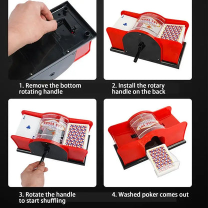 HOT Manual Card Shuffler Poker Shuffle Machine for Cards 2 Decks of Card Holder Easy Hand Cranked System Casino Card Shuffler