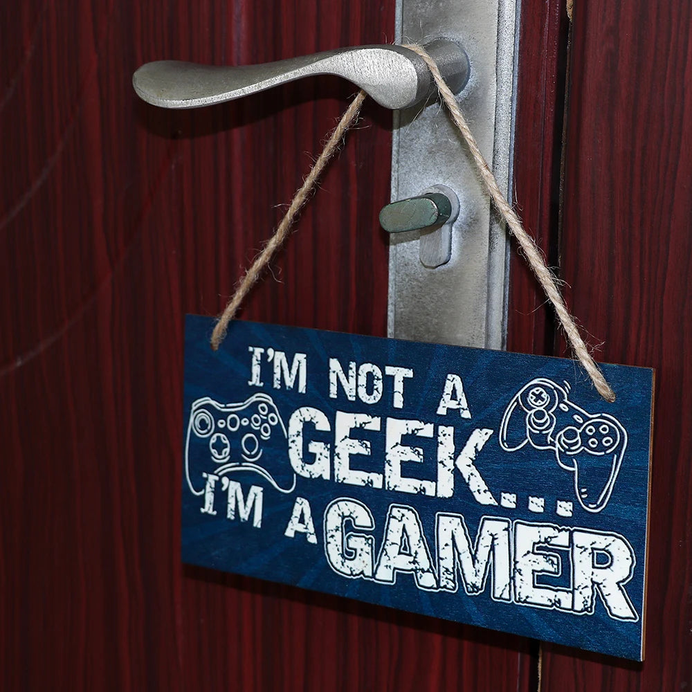 1PC Novelty Gaming Room Sign Wood Plaque "Do Not Disturb""I'M Gamer" Hanging Pendant Game Ornaments Door Wall Decor Funny Gifts
